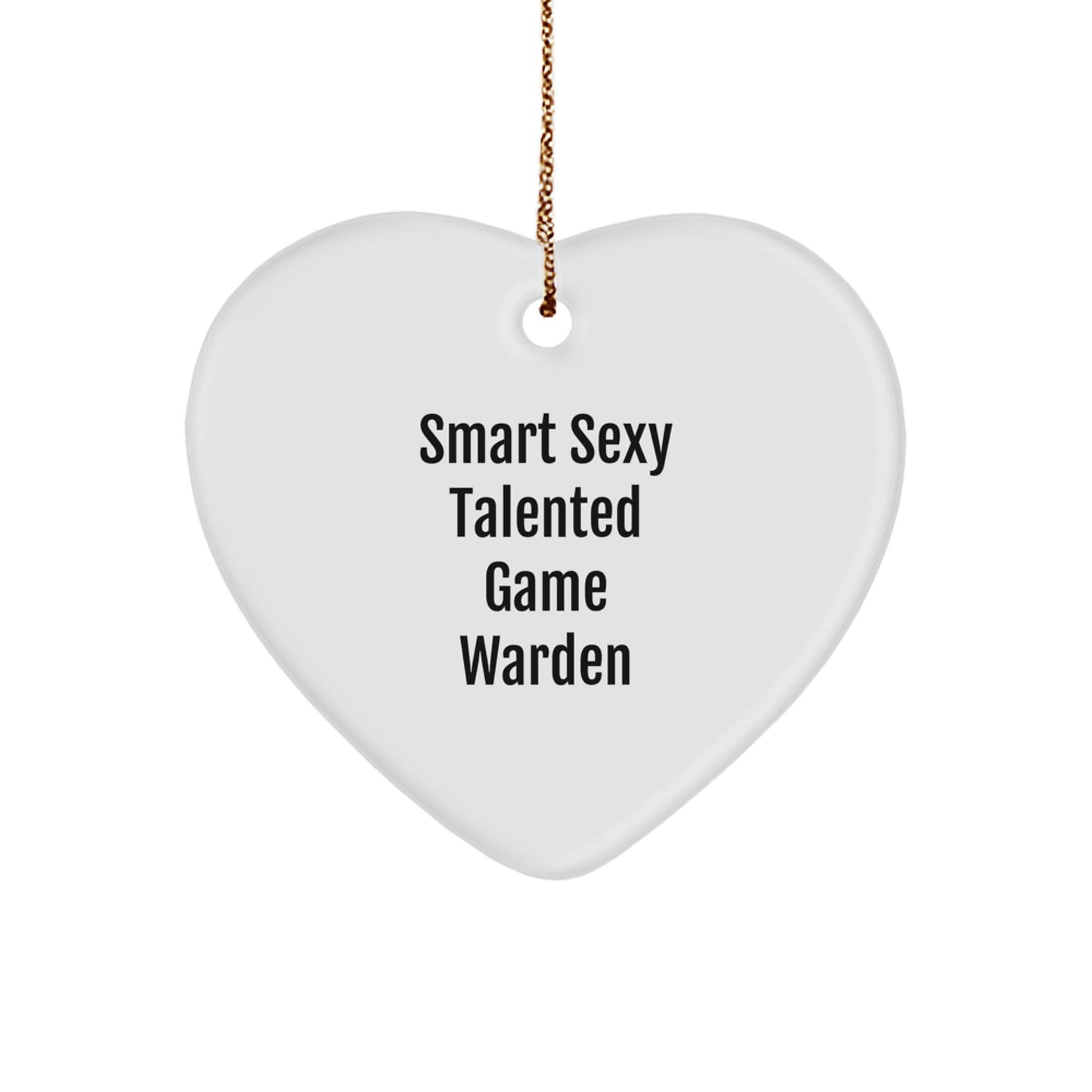 Funny Game Warden Gifts from Friends, Heart Ornament for Game Warden Love, Christmas Unique Gifts for Men - Image 1