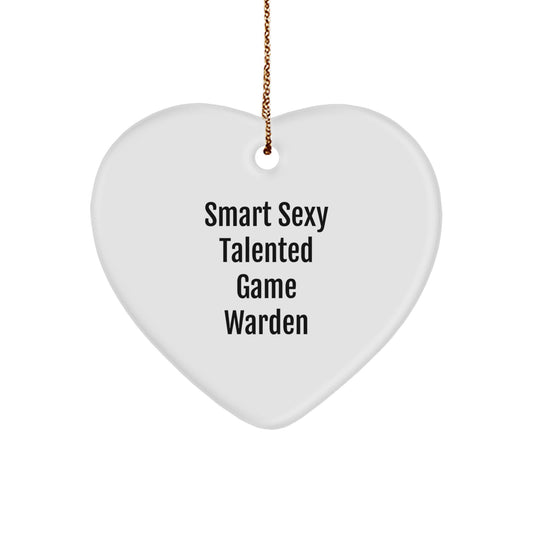 Funny Game Warden Gifts from Friends, Heart Ornament for Game Warden Love, Christmas Unique Gifts for Men - Image 1