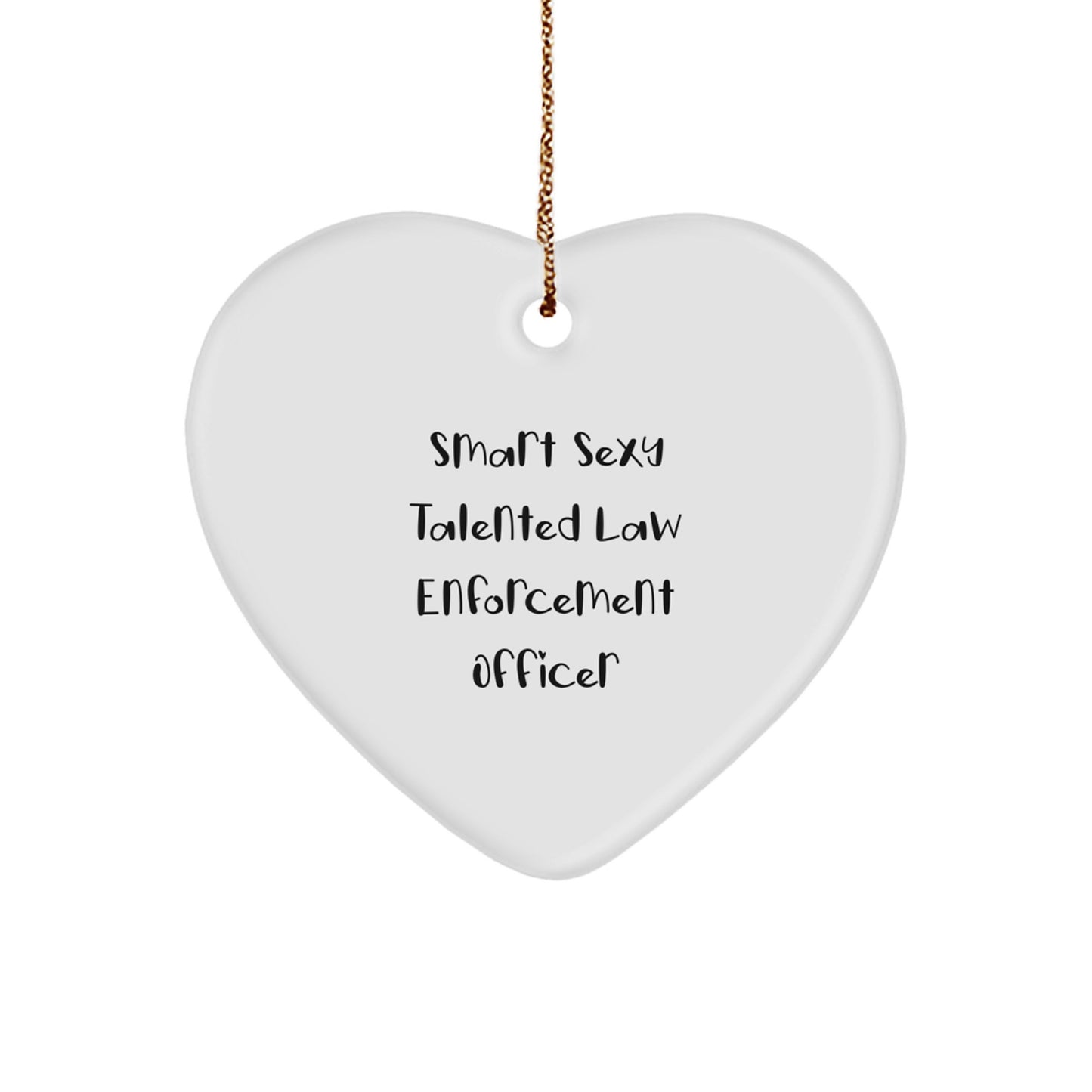 Funny Law Enforcement Officer Heart Ornament Gifts from Men to Family for Christmas Unique - Image 1