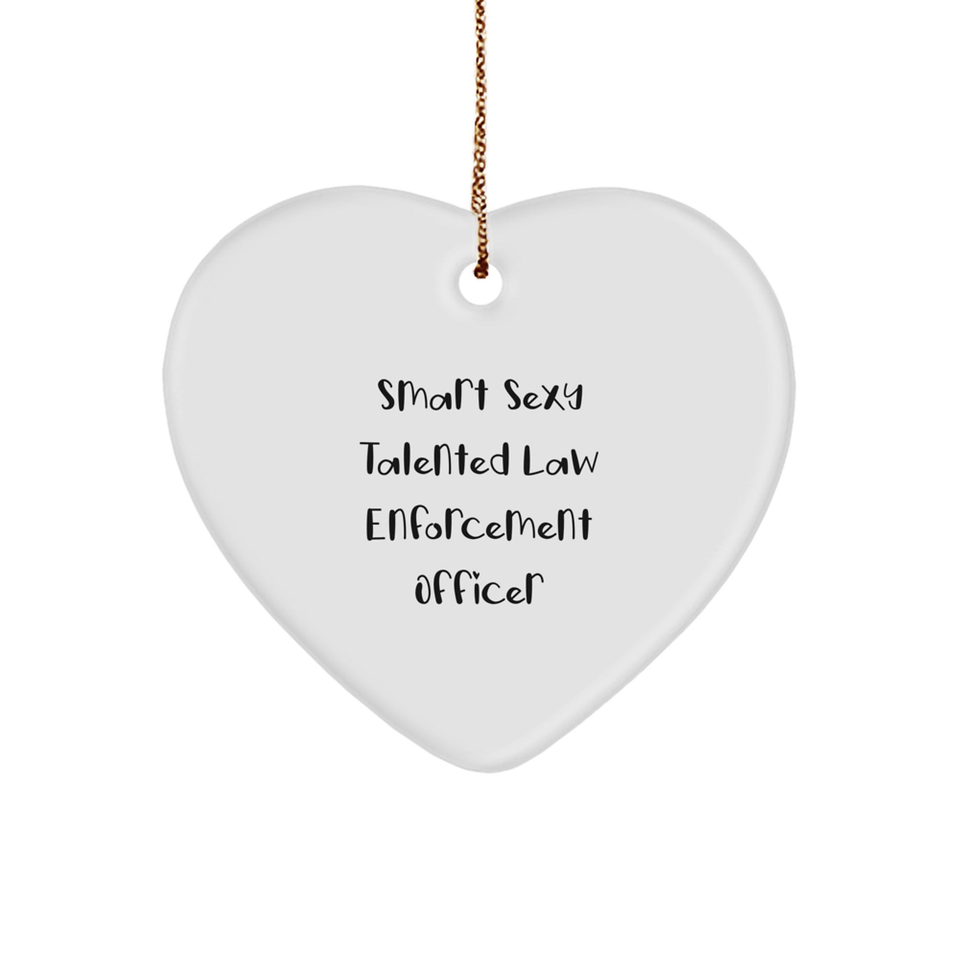 Funny Law Enforcement Officer Heart Ornament Gifts from Men to Family for Christmas Unique - Image 1