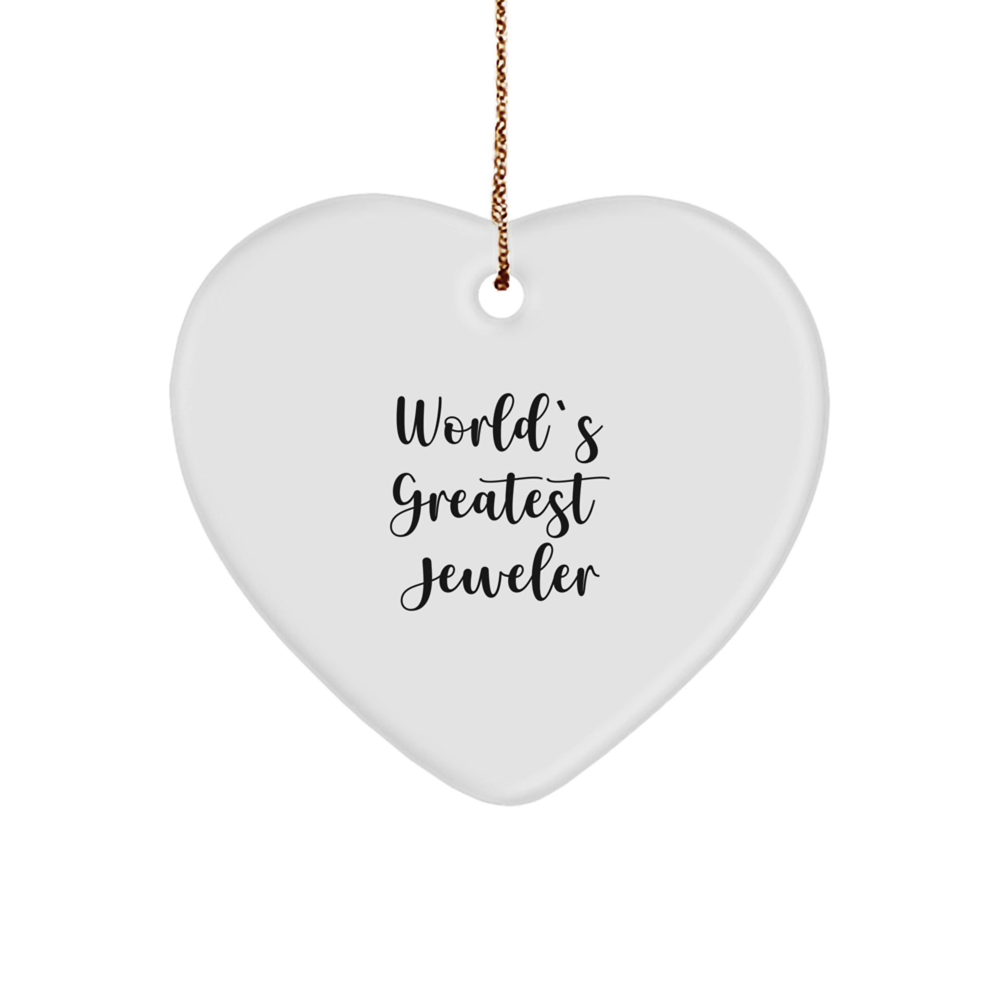 Funny 'World's Greatest Jeweler' Heart Ornament, Unique Gifts from Men to Jeweler Friends, Christmas Unique Gift for Jeweler - Image 1
