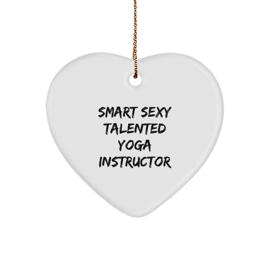 Funny Yoga Instructor Gifts from Men - Smart Sexy Talented Heart Ornament for Christmas Unique Gifts - Image 1