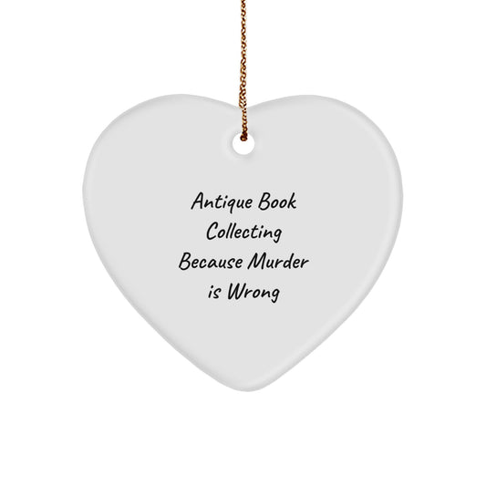 Antique Book Collecting Heart Ornament Gifts from Men to Women Friends Family Members - Image 1