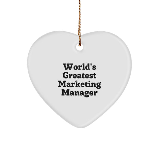 Funny Marketing Manager Heart Ornament Gifts from Friends for World's Greatest Marketing Manager Christmas Unique Gifts - Image 1