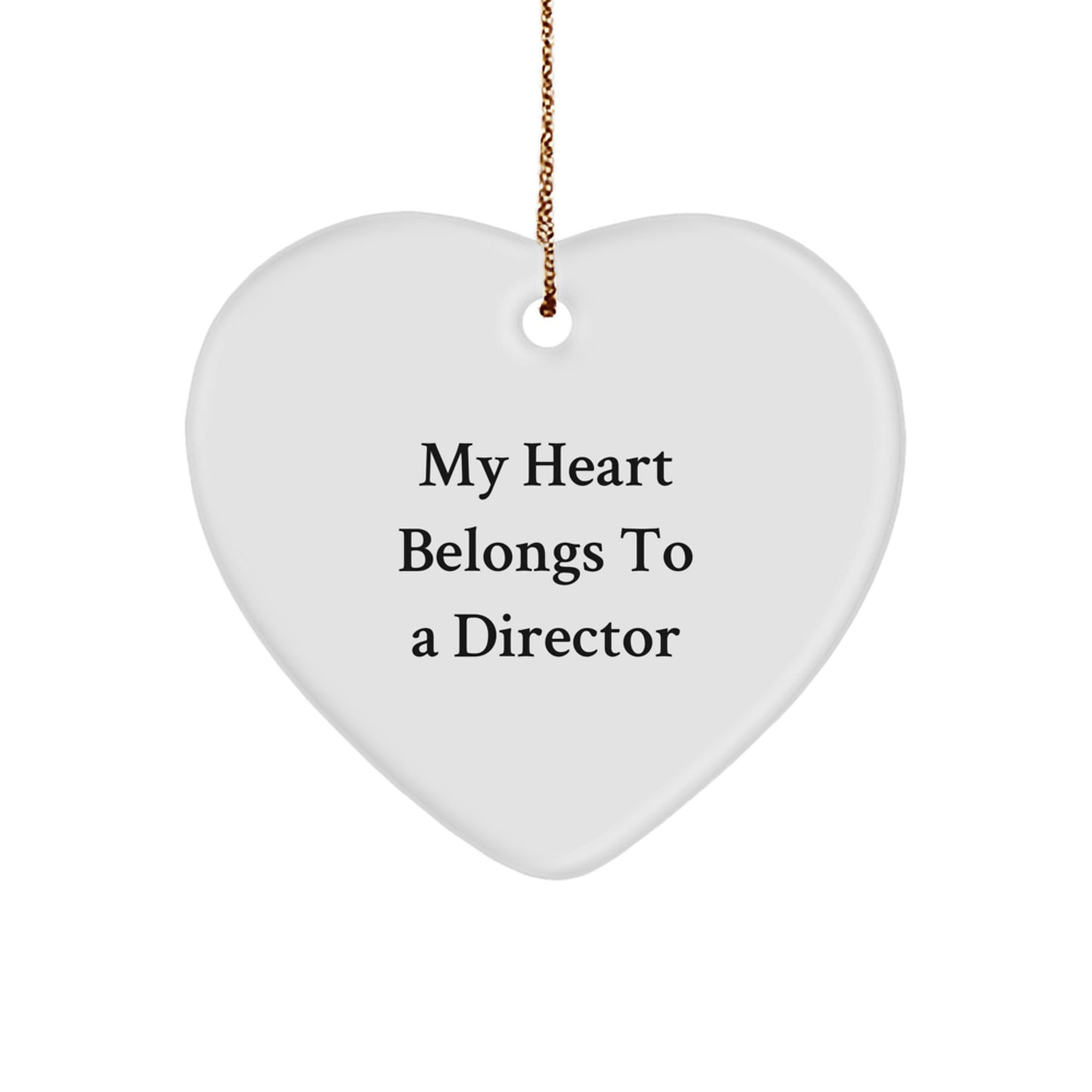 Funny Director Heart Ornament Gifts for Him - My Heart Belongs To A Director Christmas Unique Gifts from Friends - Image 1
