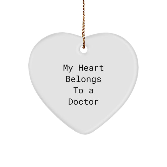 Funny Doctor Gifts from Friends - My Heart Belongs To A Doctor Christmas Unique Gifts for Doctor - Image 1
