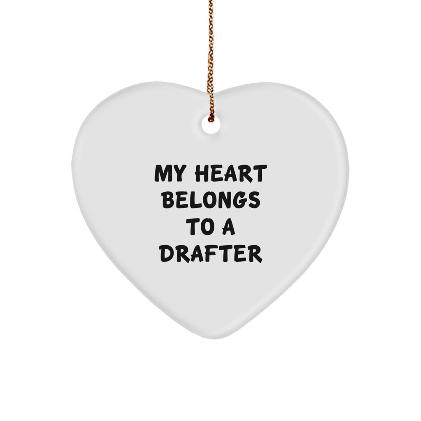 Funny Drafter Gifts from Men to Women Heart Ornament for Christmas Unique - Image 1