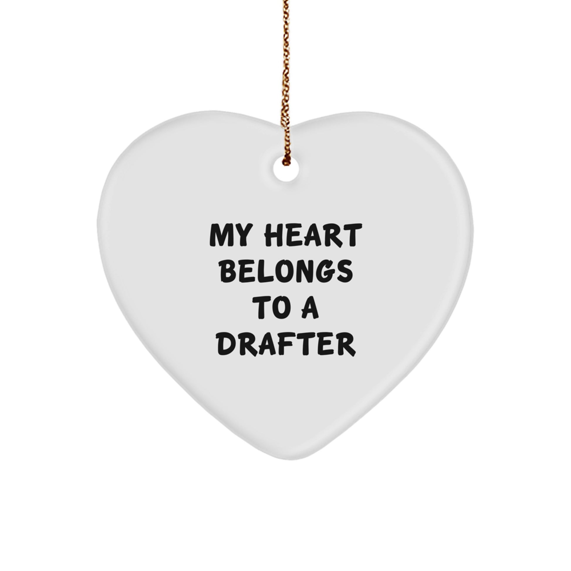Funny Drafter Gifts from Men to Women Heart Ornament for Christmas Unique - Image 1
