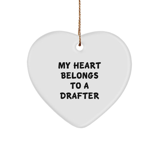 Funny Drafter Gifts from Men to Women Heart Ornament for Christmas Unique - Image 1