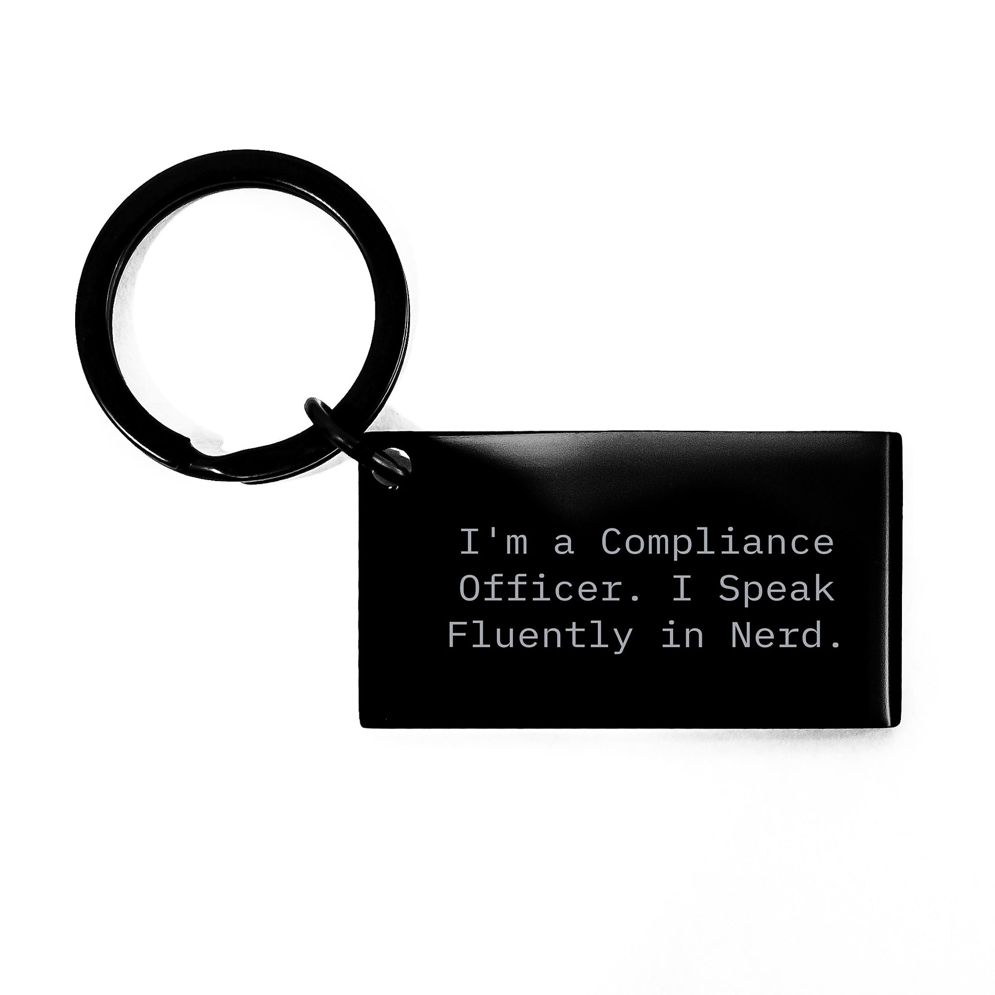 Compliance Officer Gifts from Friends - 'I'm A Compliance Officer. I Speak Fluently In genius.' Keychain for Men, Women, Coworkers, Family - Unique Graduation Gifts - Image 1