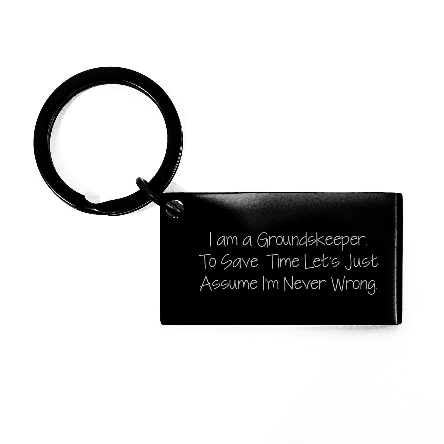 For Him Keepsake Keychain Birthday Gift with Groundskeeper Quote - Image 1