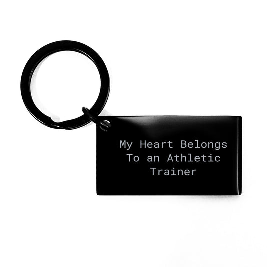 Funny Gift Ideas for Athletic Trainers, My Heart Belongs To An Athletic Trainer Keychain, Unique Christmas Unique Gifts from Friends or Family - Image 1