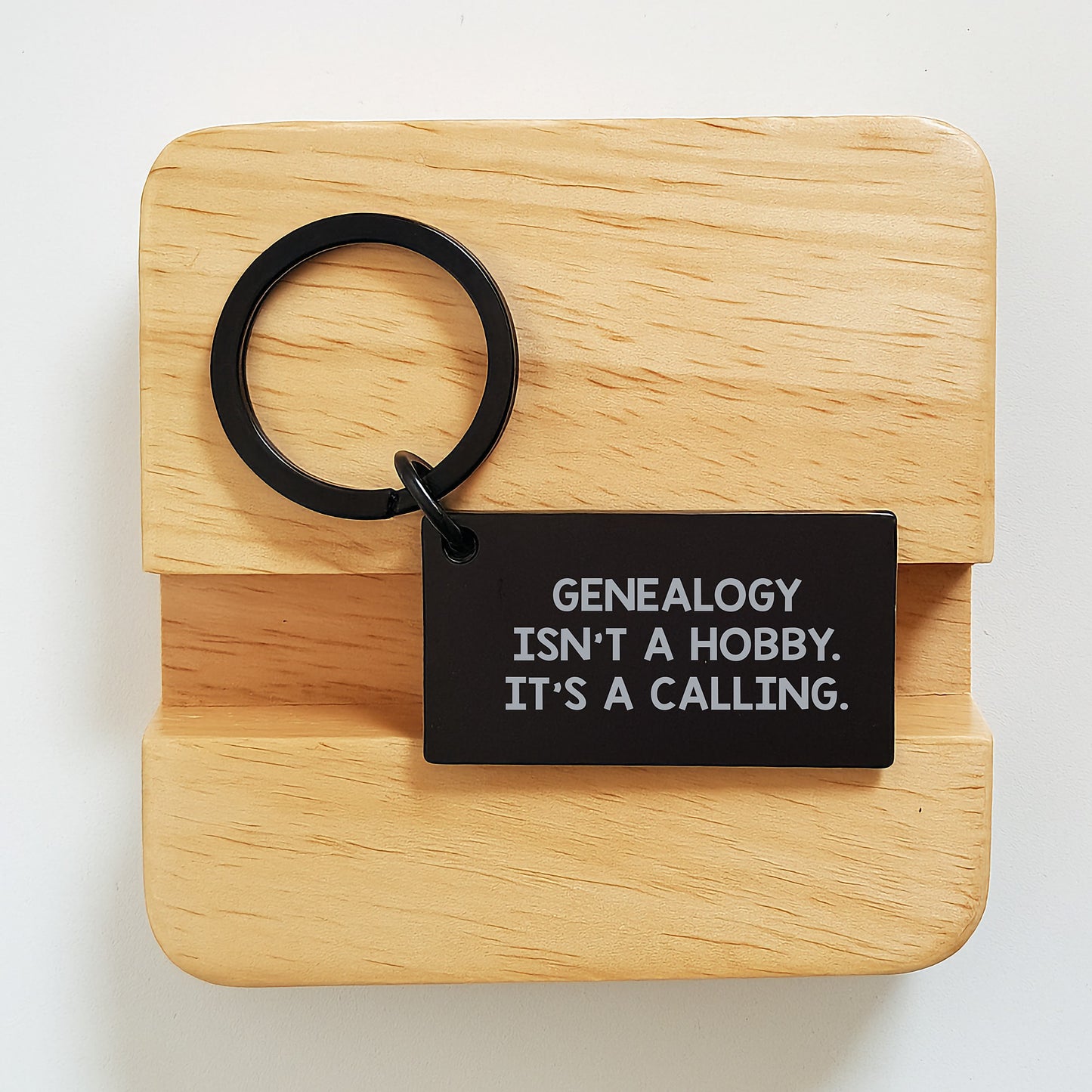Genealogy Keychain Gifts from Family for Graduation Unique Inspirational Sentiment - 'Genealogy Isn't A Hobby. It's A Calling.' - Image 2