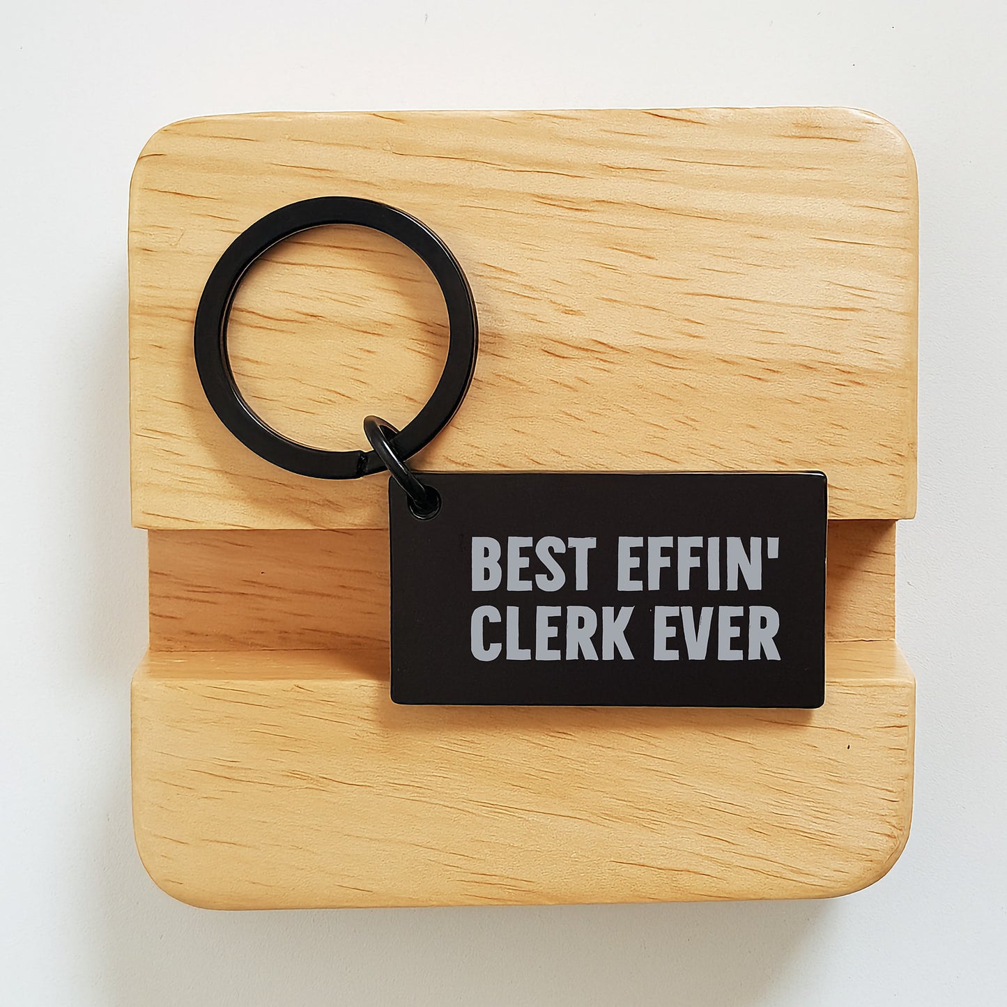 Funny Clerk Keychain Gifts from Friends for Birthday Unique Treasures, Clerk Quotes, Best Effin' Clerk Ever, Keychain Favors, Clerk Appreciation, Clerk Love, Clerk Humor - Image 2