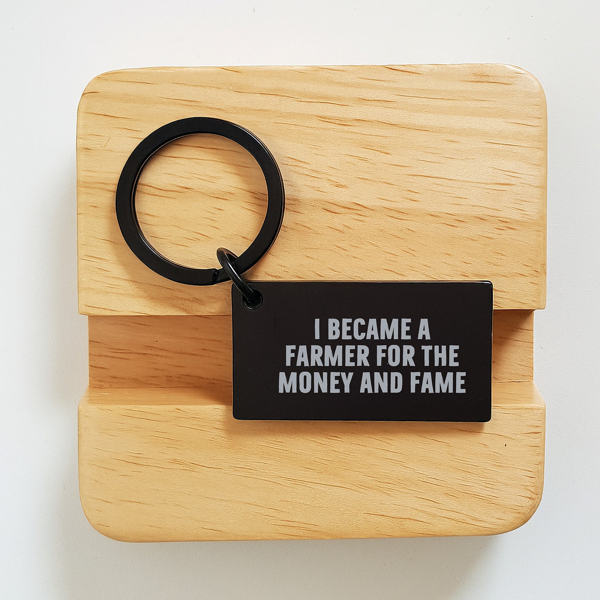Funny Farmer Keychain Gifts for Men from Friends, I Became A Farmer For The Money And Fame Funny Keychain, Birthday Unique Gifts for Farmer - Image 2