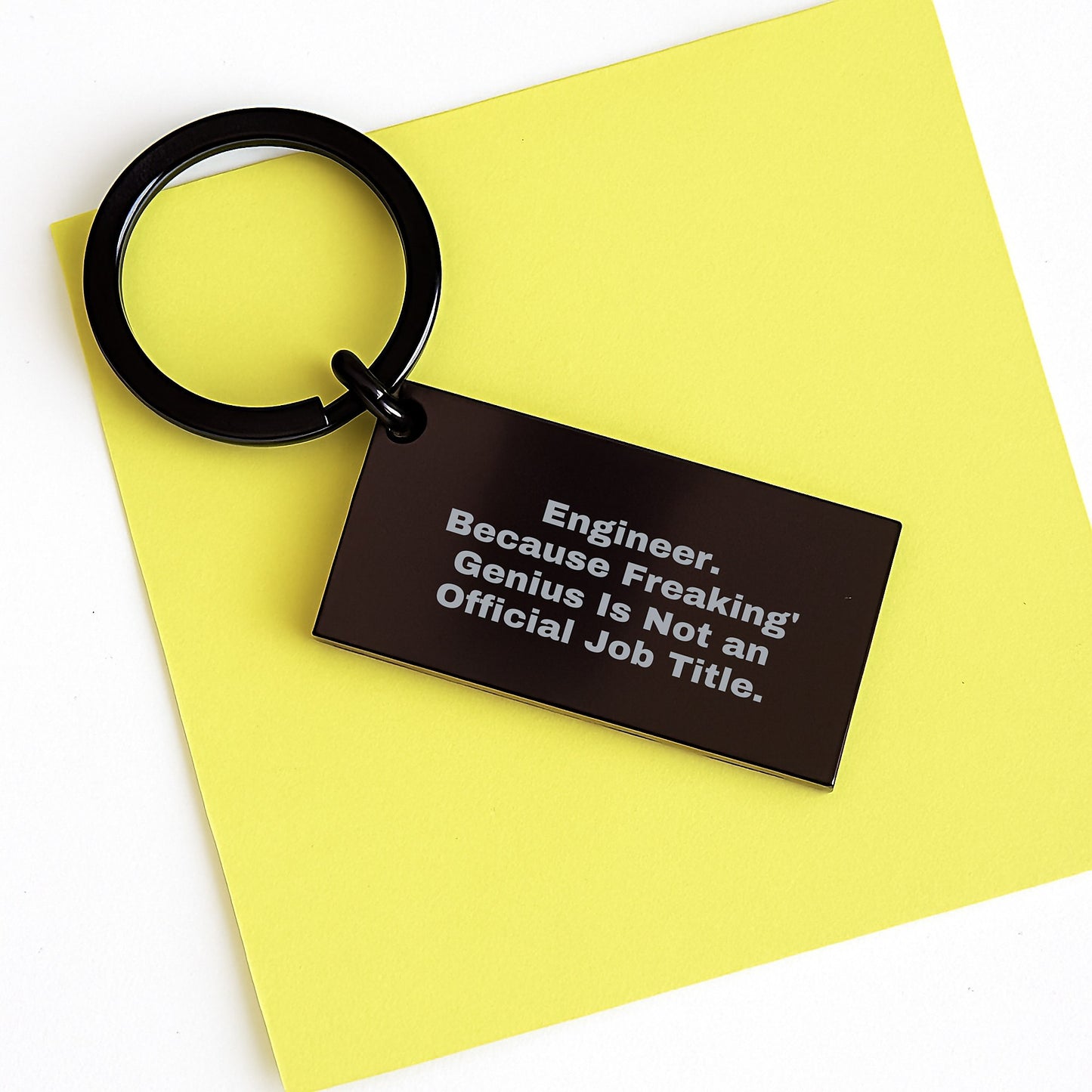 Christmas Unique Gifts for Men, Engineer Keychain with Funny Quote 'Engineer. Because Freaking' genius Is Not An Official Job Title.' - Image 3