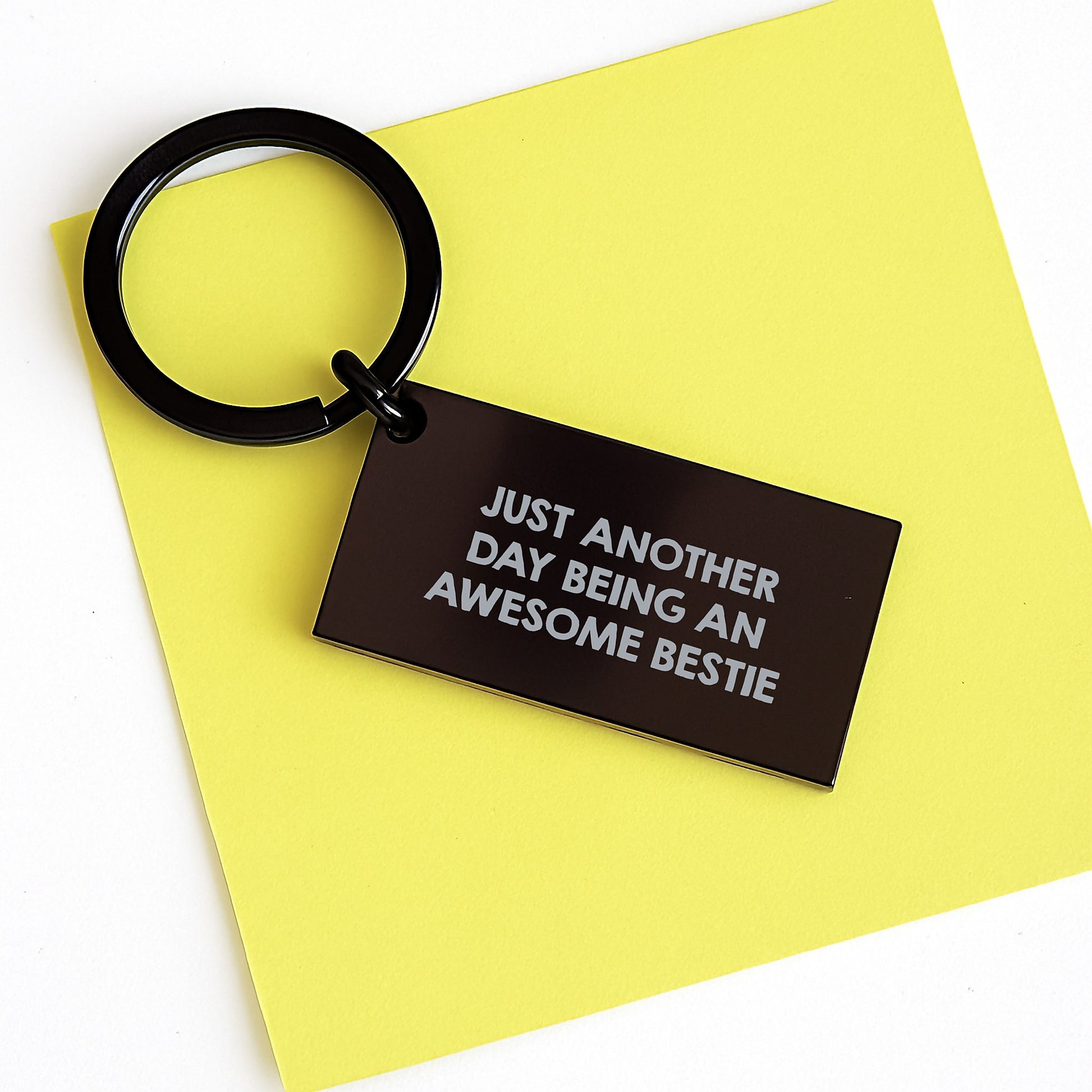 Funny Bestie Gifts from Men for Bestie Keychain, Just Another Day Being An Awesome Bestie Quote, Unique Mother's Day Unique Gifts for Bestie - Image 3