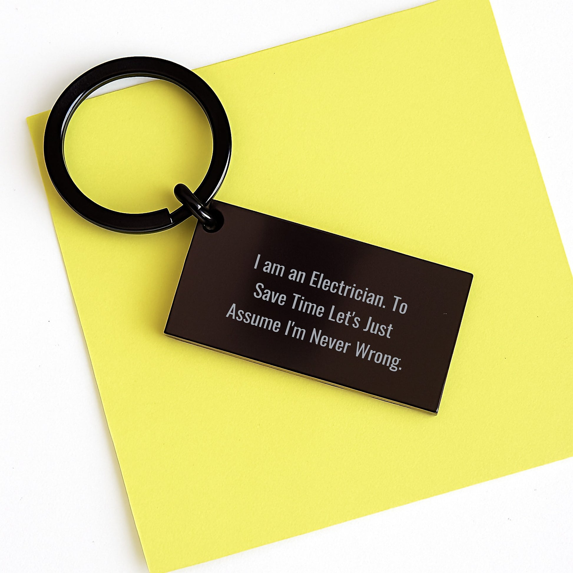 Electrician Keepsake Keychain for Him Birthday Gift with Engraved Quote - Image 3