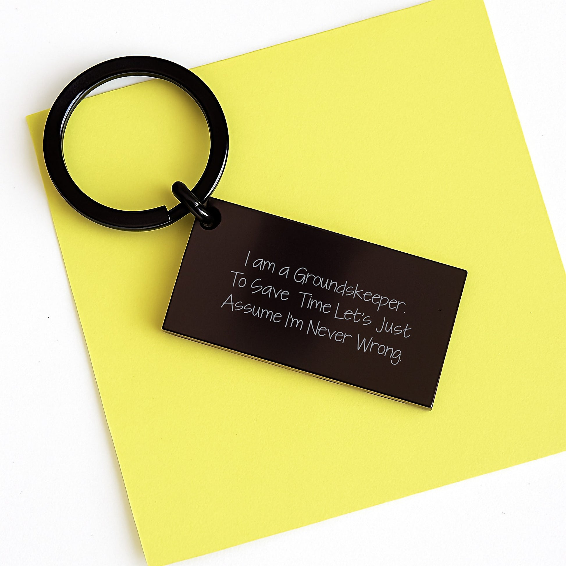 For Him Keepsake Keychain Birthday Gift with Groundskeeper Quote - Image 3