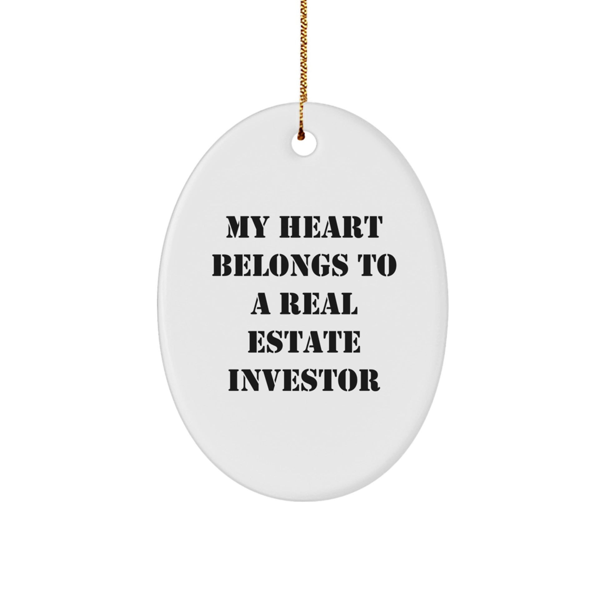 Funny Real Estate Investor Gifts from Men Women Friends Coworkers Family - Oval Ornament Christmas Unique Presents for Him Her - Image 1
