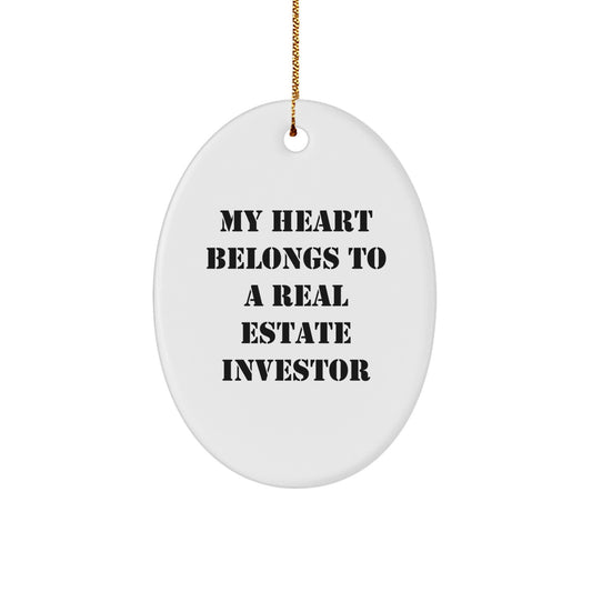 Funny Real Estate Investor Gifts from Men Women Friends Coworkers Family - Oval Ornament Christmas Unique Presents for Him Her - Image 1