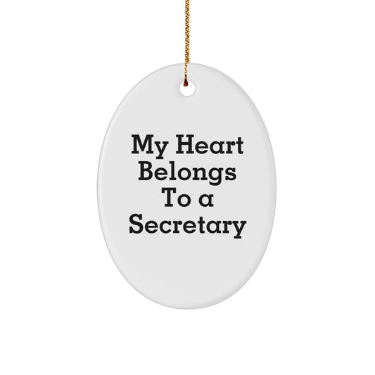Funny Secretary Oval Ornament Gifts from Men to Women, Cute Christmas Unique Gifts for Secretary, Secretary Inspirational Quotes - Image 1