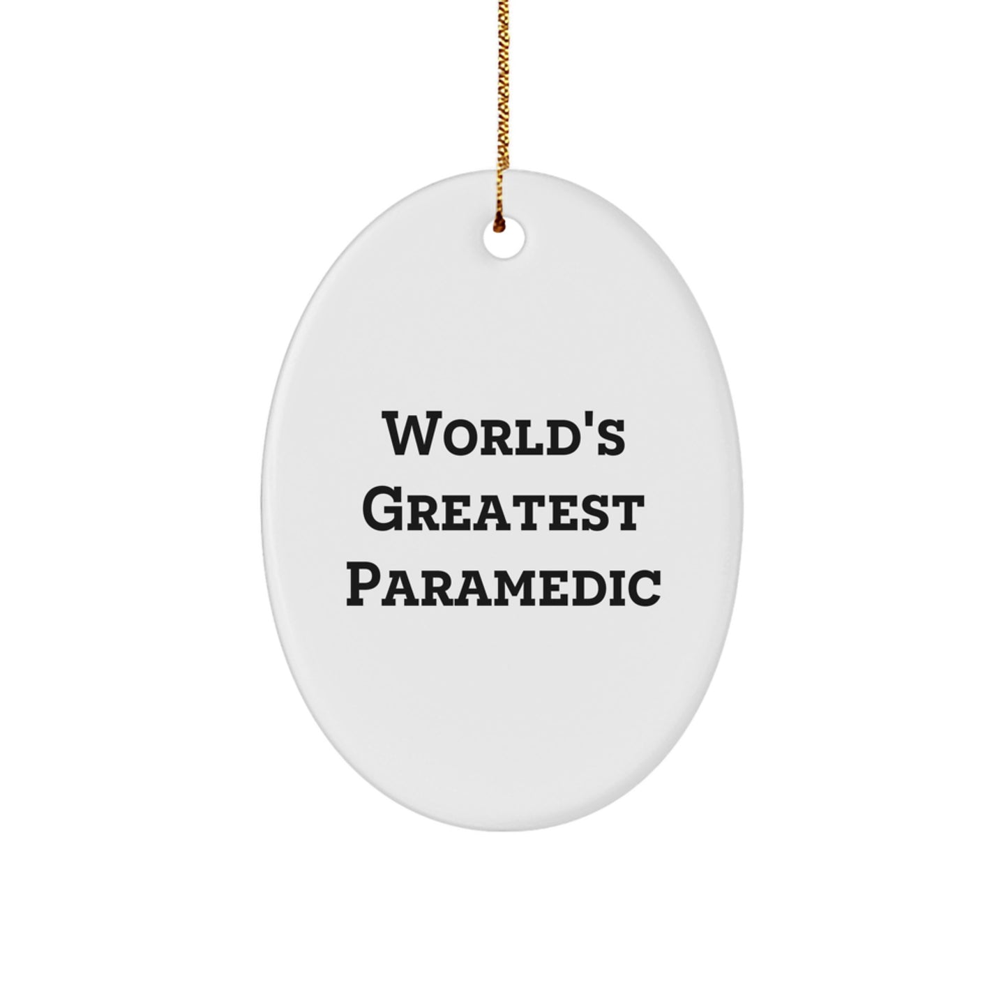 Funny Rescue Worker Gifts, World's Greatest Rescue Worker Oval Ornament for Men, Christmas Unique Rescue Worker Gifts from Family - Image 1