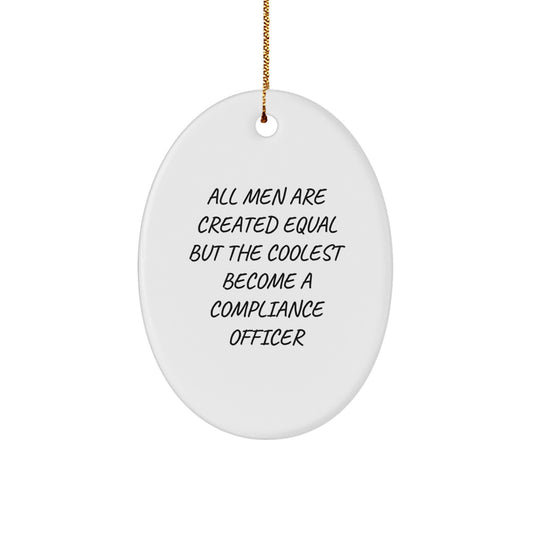 Funny Compliance Officer Gifts for Men Oval Ornament Christmas Unique Presents from Family Friends Coworkers - Image 1