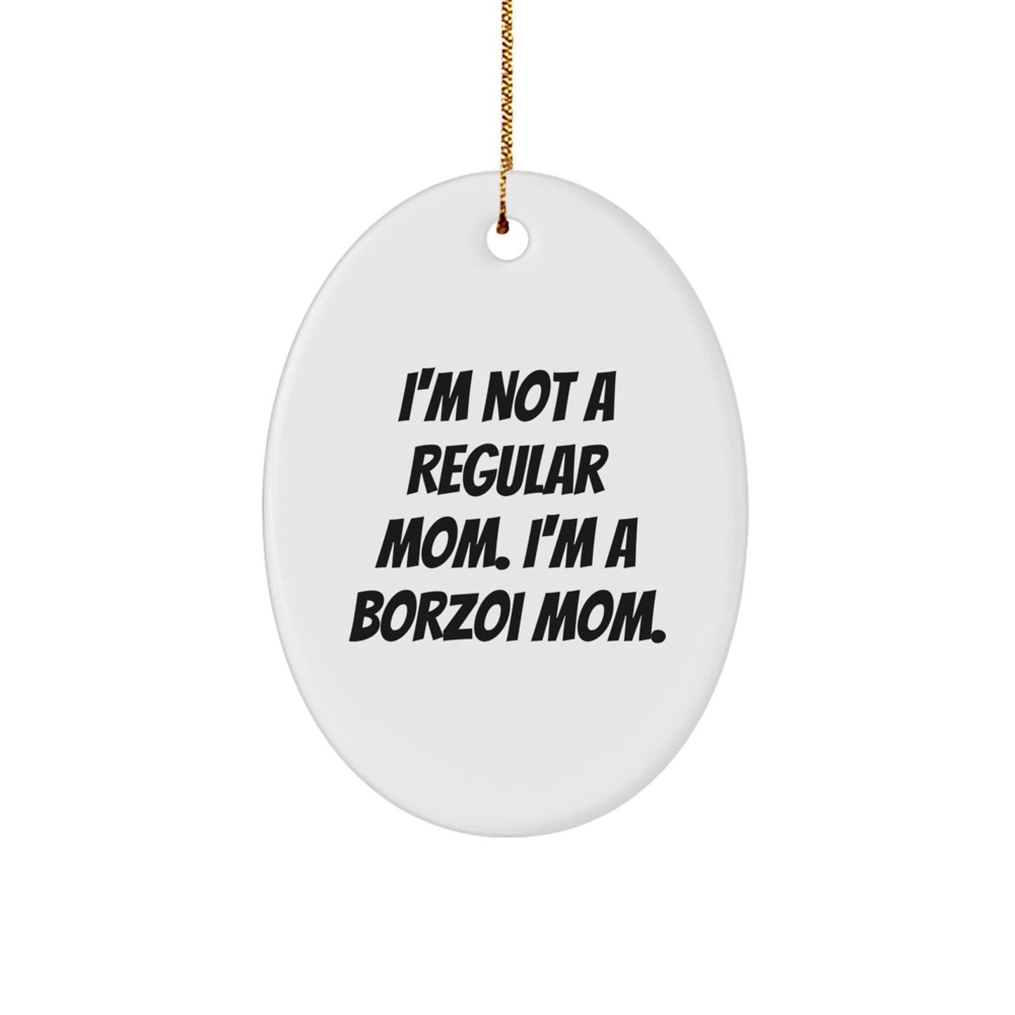 Funny Borzoi Dog Christmas Unique Gifts for Borzoi Dog Lovers, Oval Ornament, Gifts from Mom, Unique Christmas Unique Gifts - Image 1