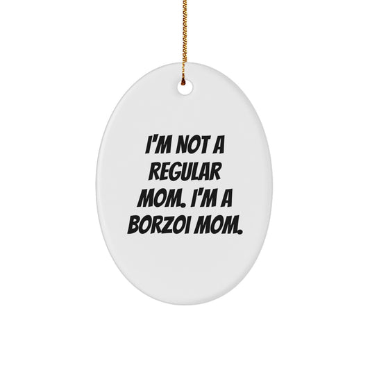 Funny Borzoi Dog Christmas Unique Gifts for Borzoi Dog Lovers, Oval Ornament, Gifts from Mom, Unique Christmas Unique Gifts - Image 1