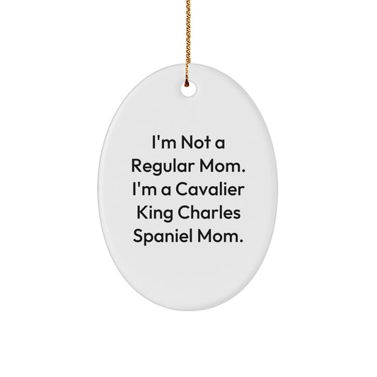 Gifts from Mom for Cavalier King Charles Spaniel Dog Lovers, Funny Cavalier King Charles Spaniel Mom Christmas Unique Gifts Oval Ornament - Image 1