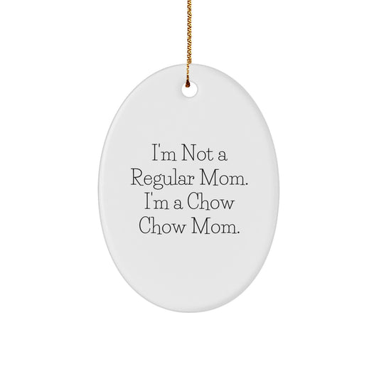 Chow Chow Dog Mom's Funny Oval Ornament Gifts from Friends and Family for Christmas Unique Decorations - Image 1