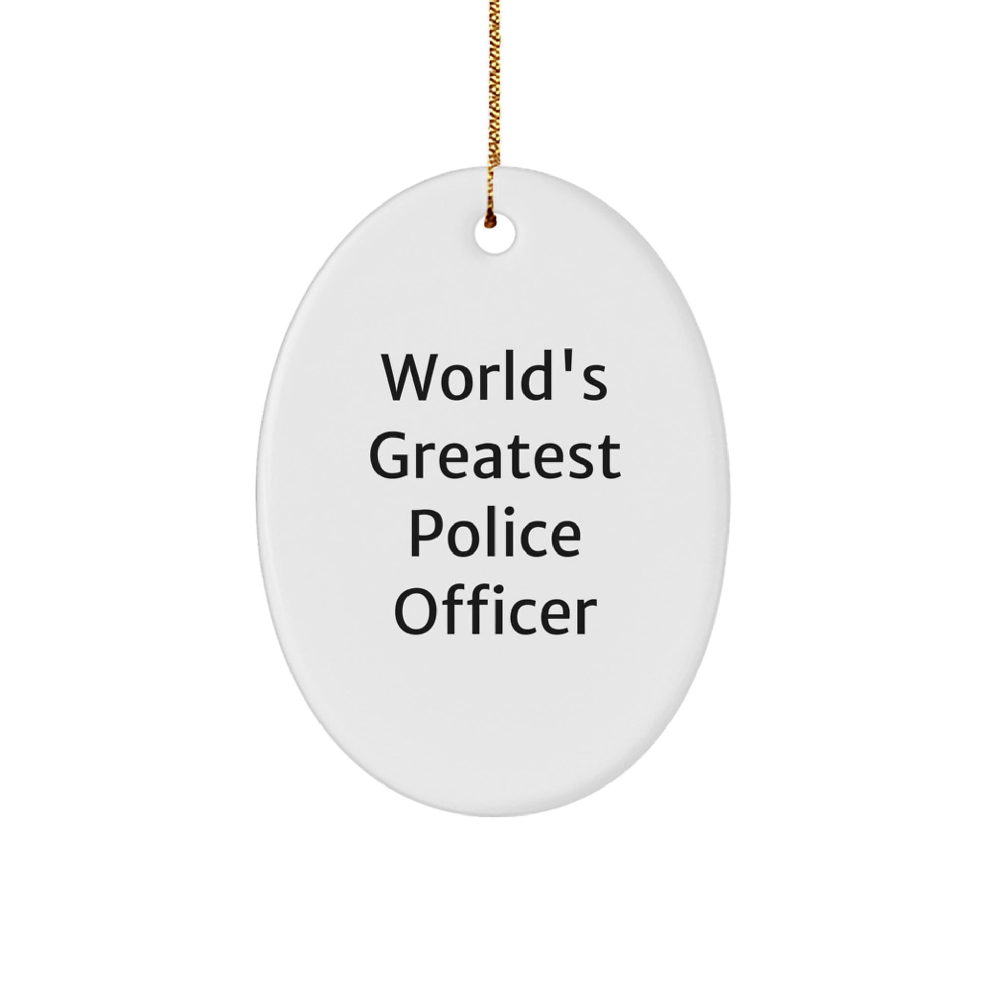 Funny World's Greatest Police Officer Gifts for Police Officers, Oval Ornaments for Police Department, Christmas Unique Gifts from Men to Women Police Officers - Image 1