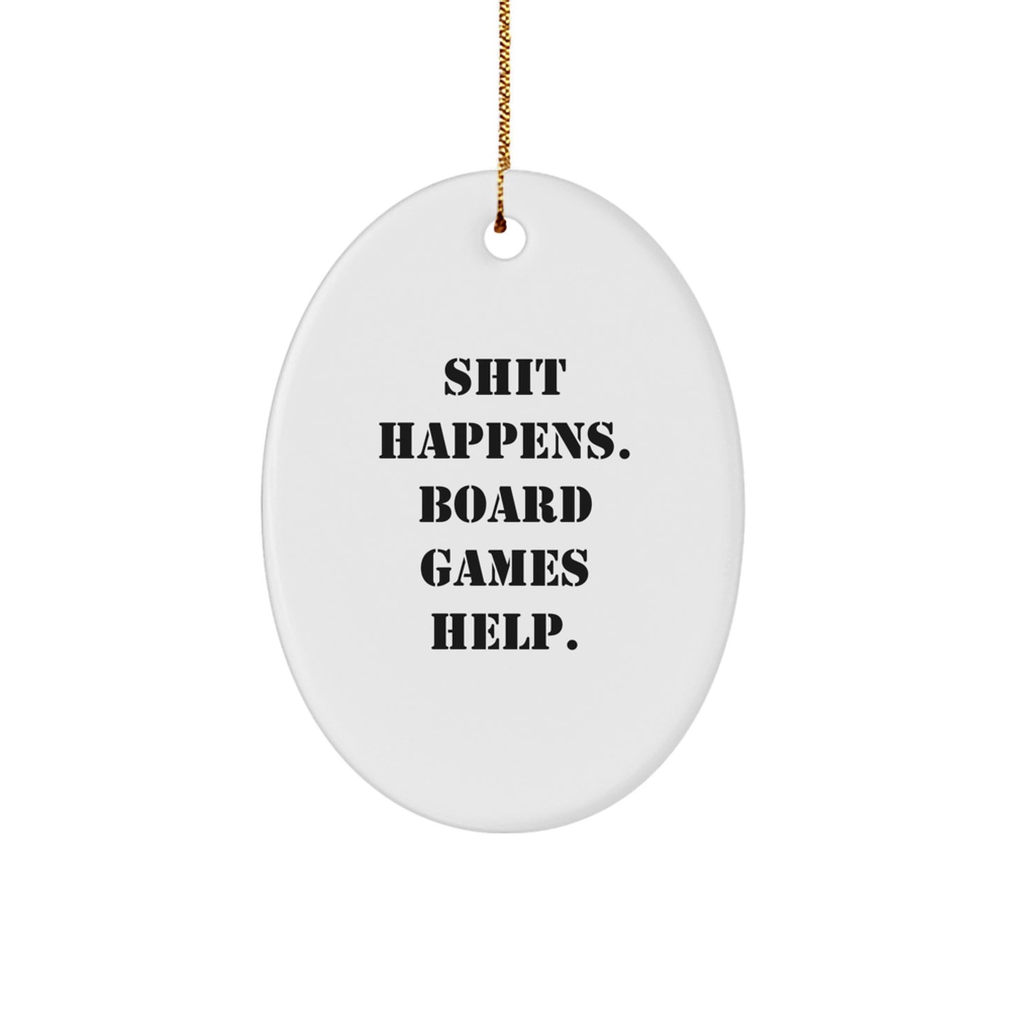 Funny Board Games Oval Ornament Gifts from Men for Friends and Family at Christmas - Image 1