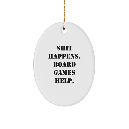 Funny Board Games Oval Ornament Gifts from Men for Friends and Family at Christmas - Image 1
