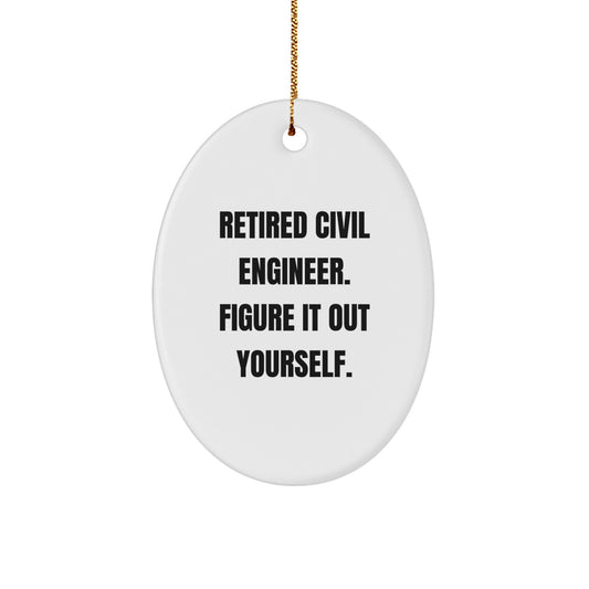 Civil Engineer Inspired Oval Ornament Gifts from Family for Christmas - Image 1