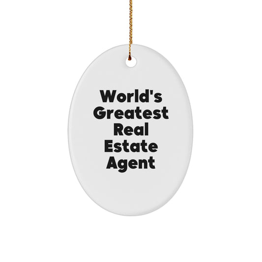 Unique Funny Real Estate Agent Oval Ornament Gifts from Friends for Christmas - Image 1