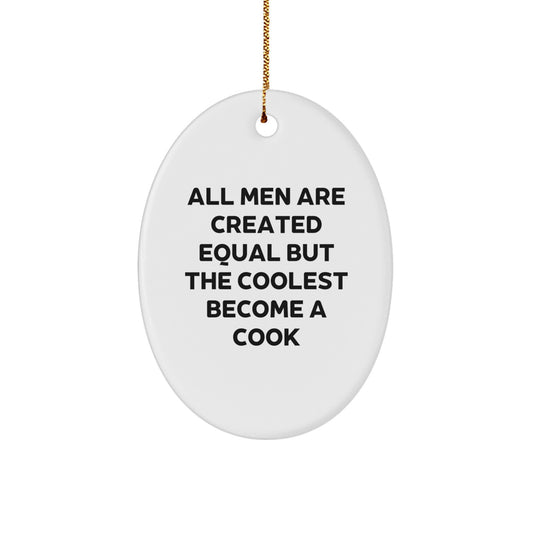 Funny Cook Oval Ornament Gifts from Men for Christmas Unique - Image 1