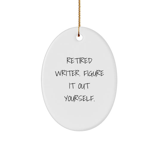 Funny Writer Oval Ornament Gifts from Men to Friends for Christmas Unique Decorations - Image 1