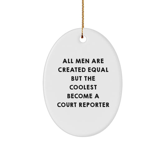 Funny Court Reporter Oval Ornament Gifts from Friends for Court Reporter Christmas Unique Gifts - Image 1