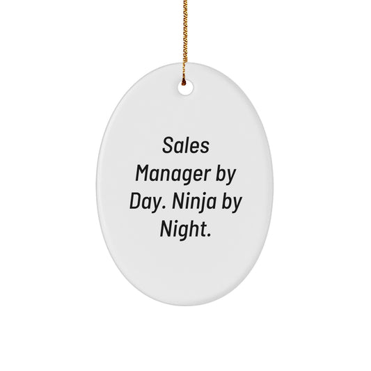 Funny Sales Manager Gifts for Men - Christmas Unique Oval Ornaments from Friends - Image 1