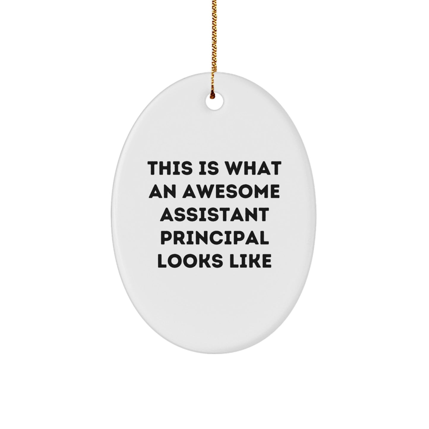 Funny Assistant Principal Gifts for Him, Oval Ornament from Friends, Christmas Unique Gifts Ideas for Men - Image 1