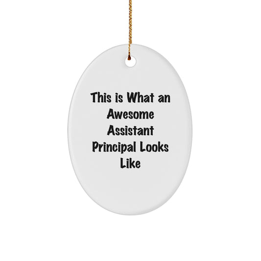 Funny Assistant Principal Oval Ornament Gifts from Men to Friends, Assistant Principal Unique Gifts for Christmas - Image 1