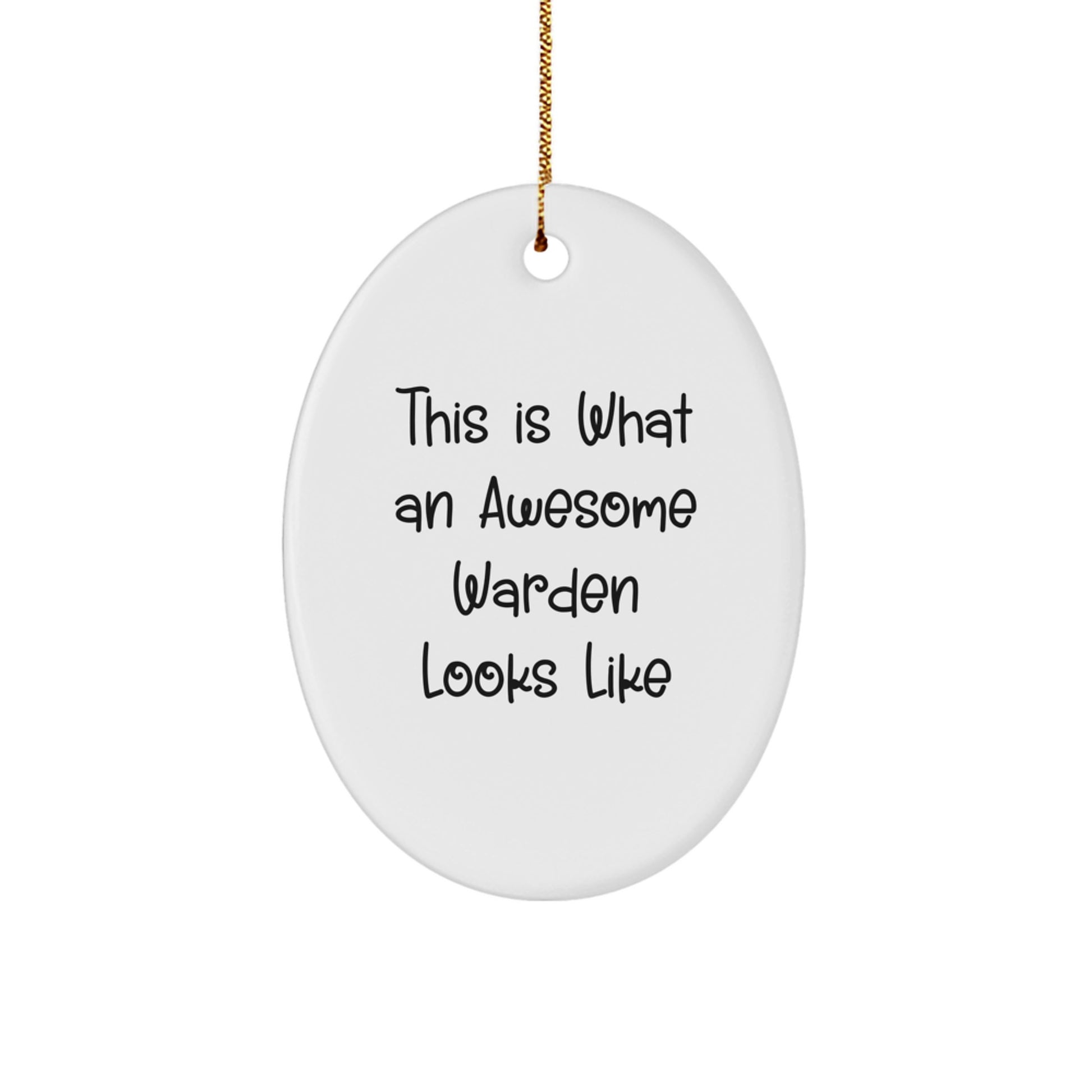 Funny Warden Gifts for Men, Christmas Unique Oval Ornaments with Inspirational Quote - Gifts from Family, Friends, Coworkers - Image 1