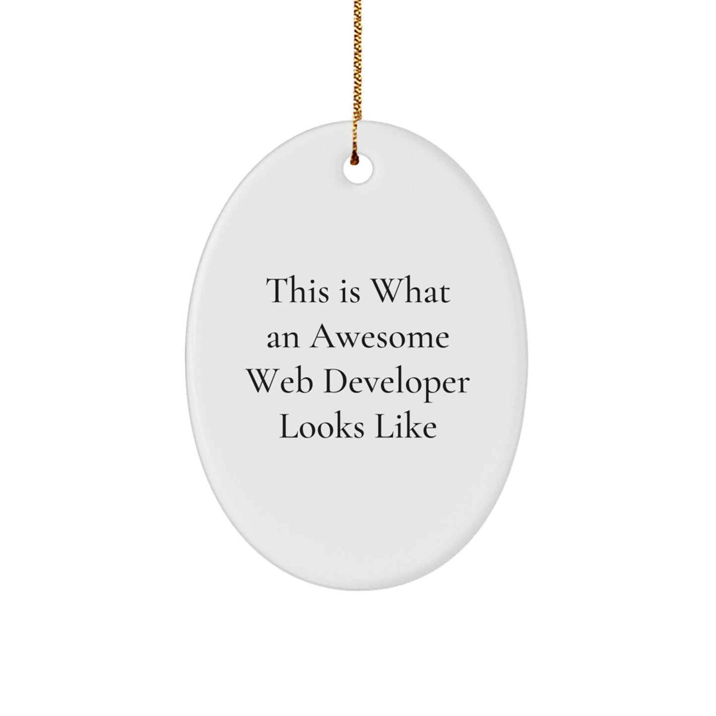 Funny Web Developer Christmas Unique Gifts from Friends for Web Developers Oval Ornament, This Is What An Awesome Web Developer Looks Like Christmas Unique Gifts - Image 1