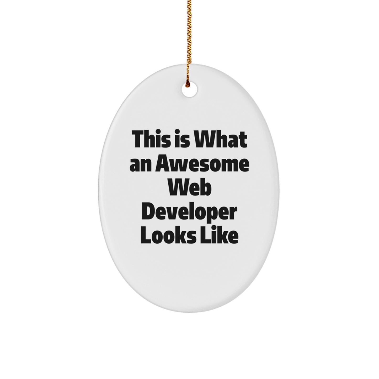 Funny Web Developer Gifts from Friends for Web Developer Men - Oval Ornament This Is What An Awesome Web Developer Looks Like Christmas Unique - Image 1