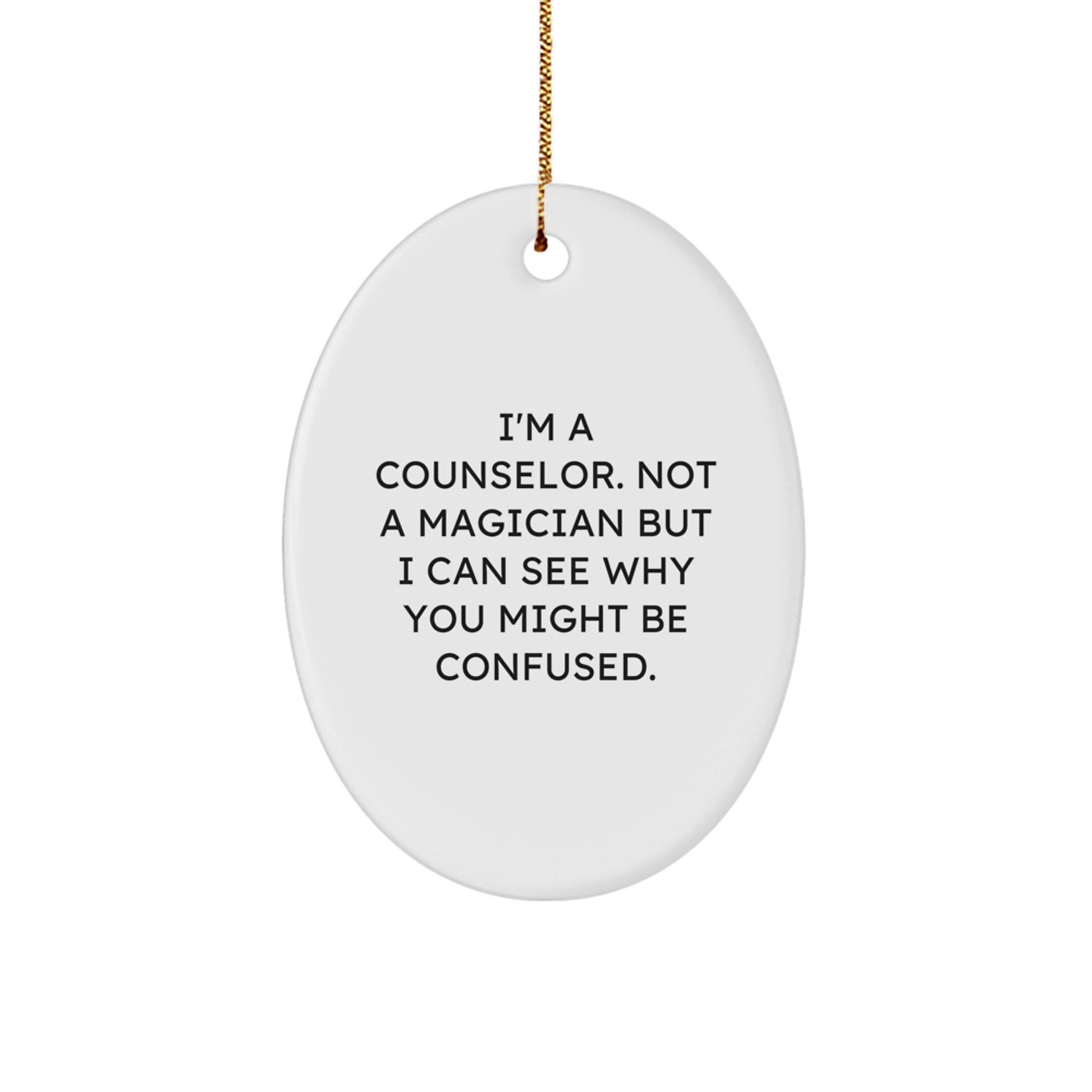 Funny Counselor Gifts for Christmas - Oval Ornament from Friends for Counselor - Image 1