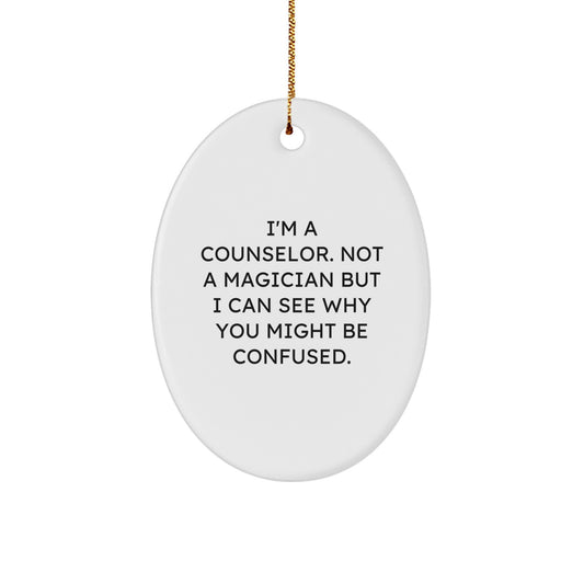 Funny Counselor Gifts for Christmas - Oval Ornament from Friends for Counselor - Image 1