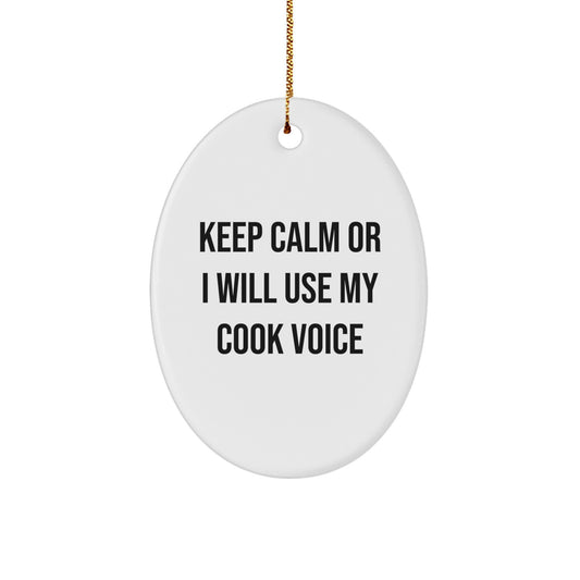 Funny Cook Oval Ornament Gifts from Friends, Gifts for Cook Men, Christmas Unique Gifts - Image 1