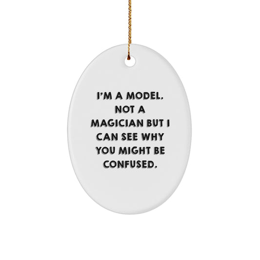 Funny Model Oval Ornaments for Christmas Unique Gifts from Friends, Family, and Coworkers to Model Enthusiasts - Image 1